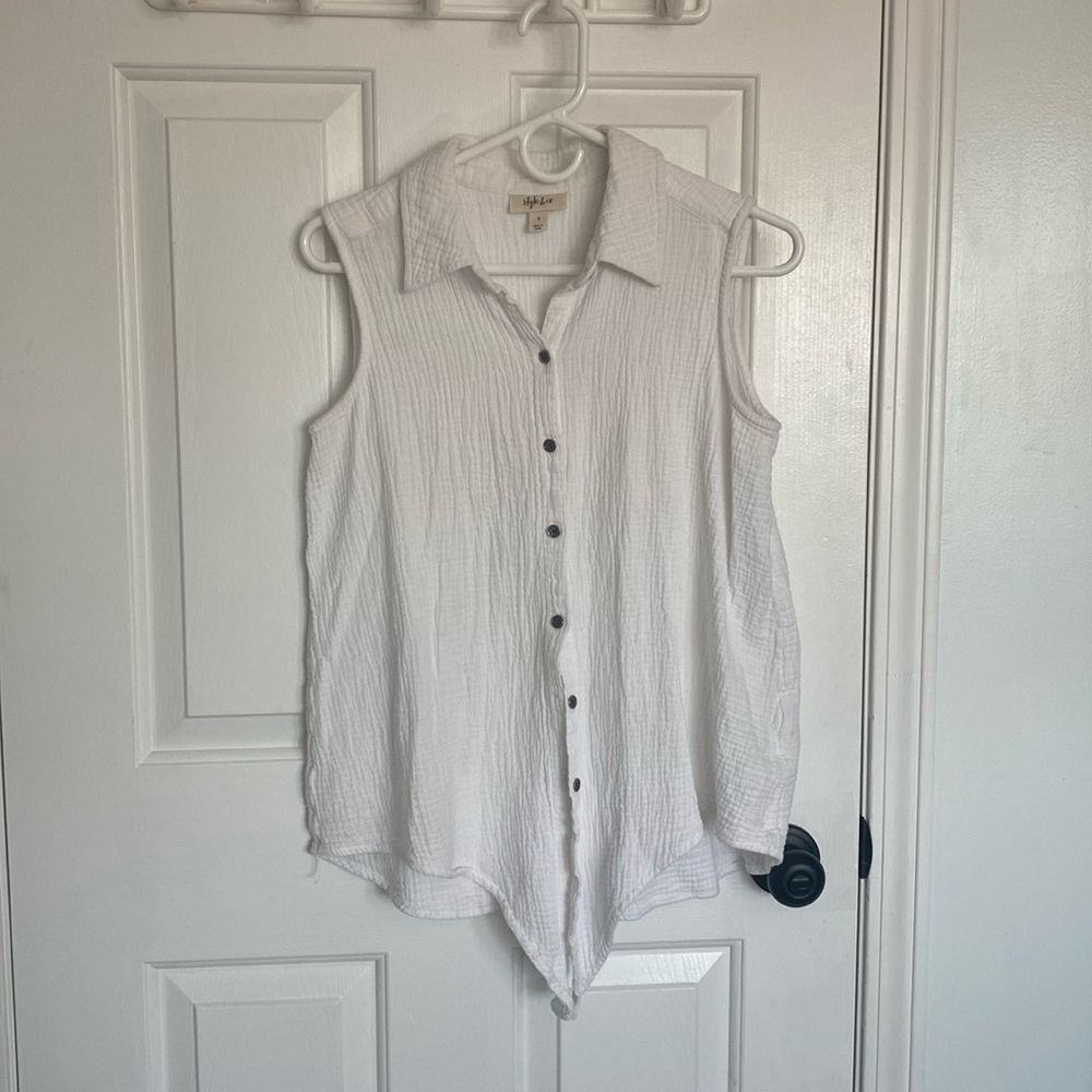 Style & Co 100% cotton button up ivory